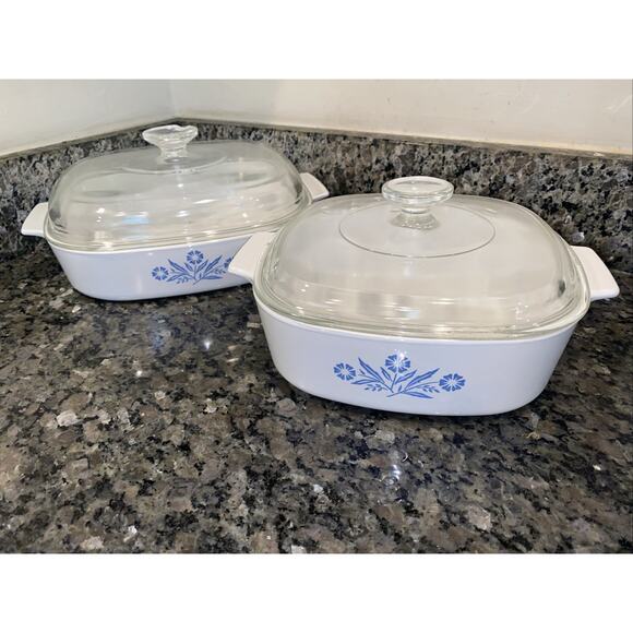 EXTEREMLY RARE 4 Pc Set PYREX Corning Ware Blue 1950’s A-2-B A-10-B 2 & 2.5 QT - Picture 1 of 7